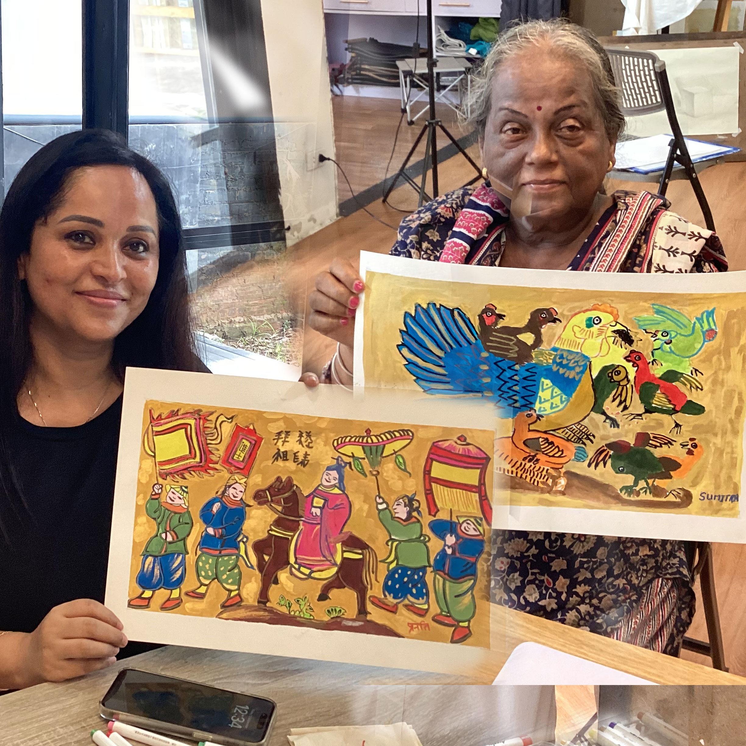 Pranati and mother: A 3-Week Family Art experience in Hanoi